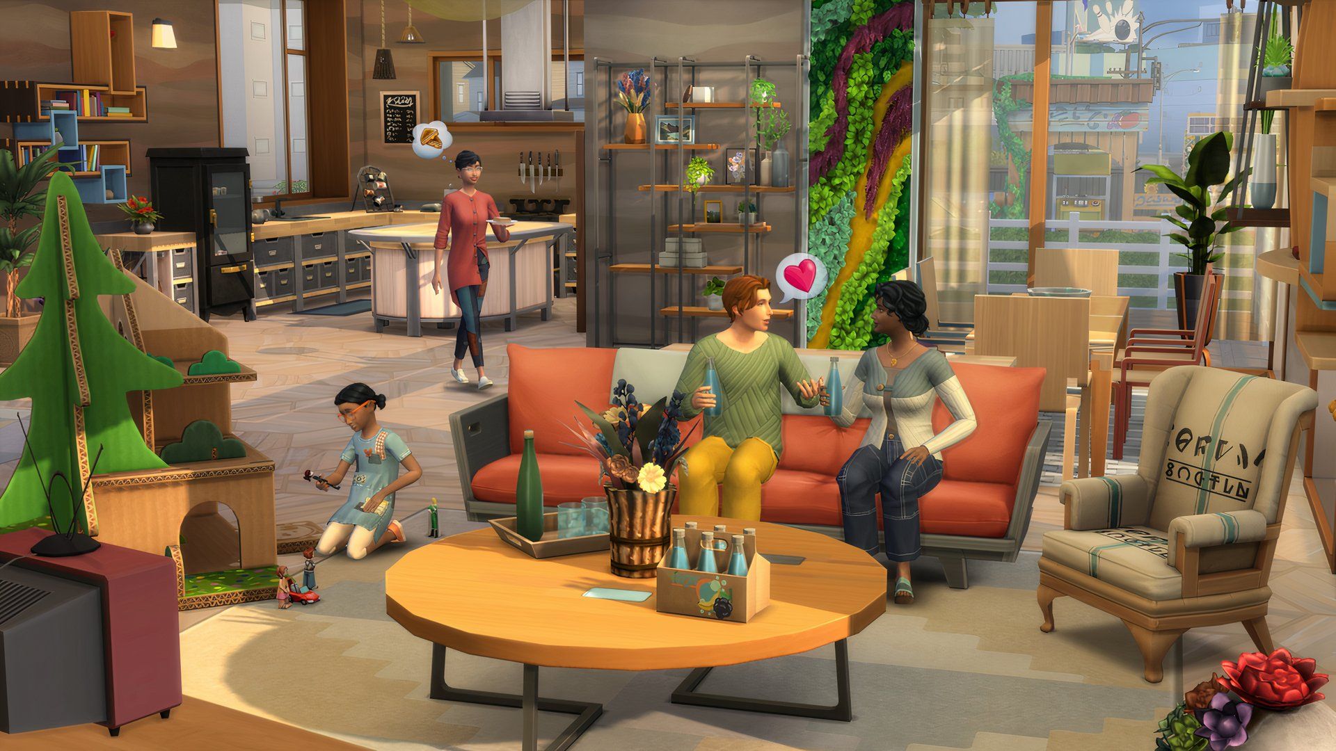 Sims 4 Ücretsiz Coach Eşyaları Güncellemesi 6 the sims 4 family room 1