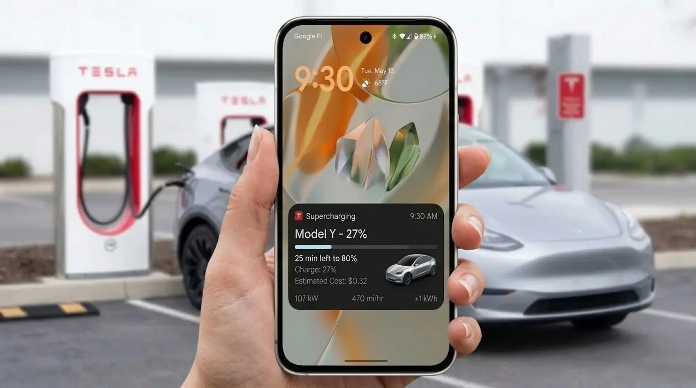 Tesla Android Uygulamasına Canlı Şarj Takibi Özelliği Geliyor 7 Tesla Android canli sarj takibi.webp
